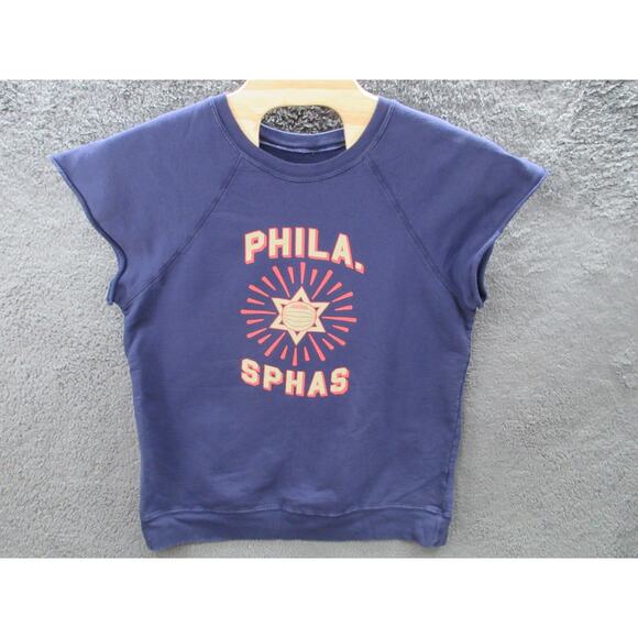 Ebbets Field Flannel (EFF) Phila Sphas Short Sleeve Sweatshirt Navy Size XXL - Picture 1 of 16